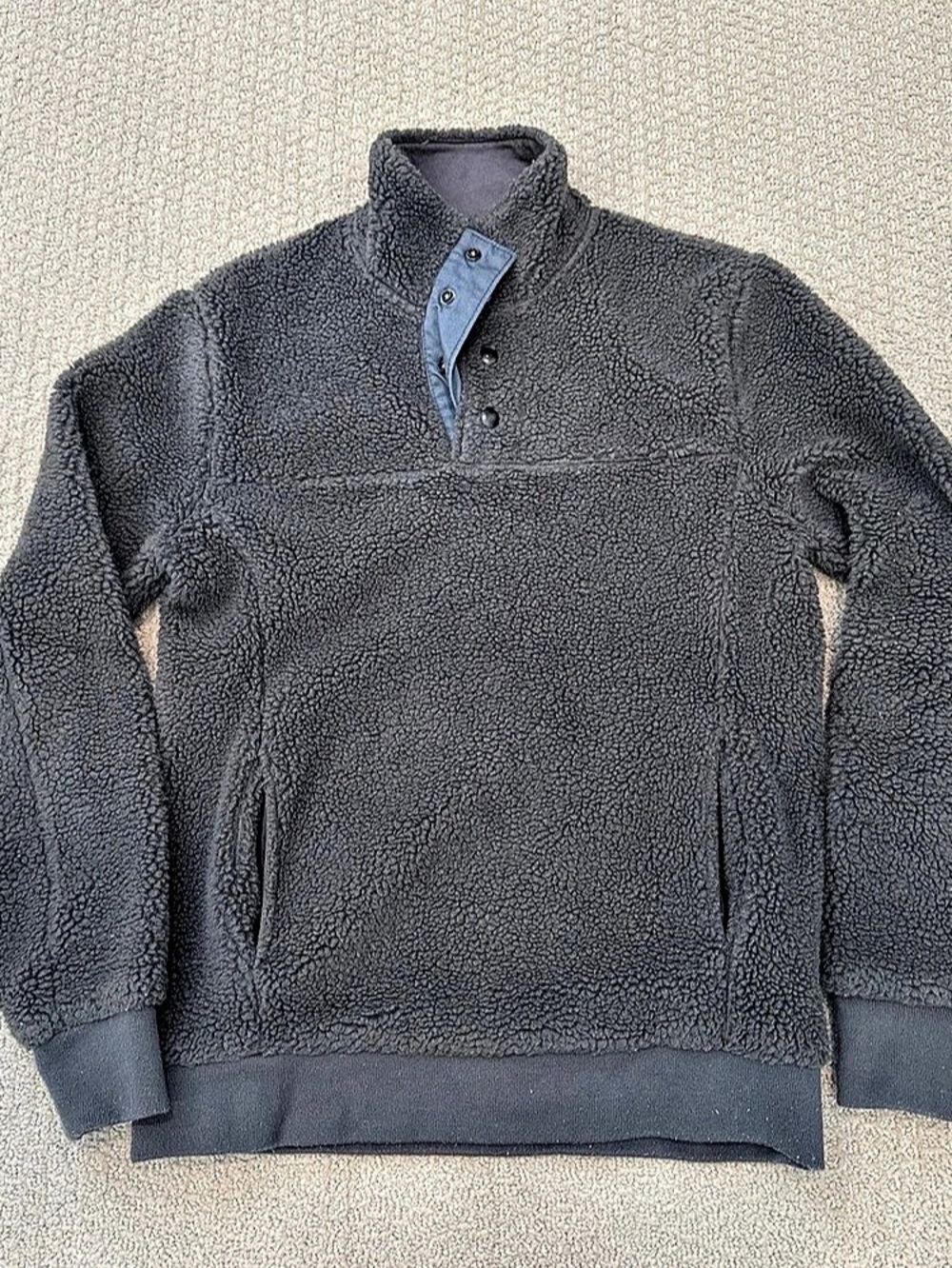 Jcrew Retro Pile Half-Snap Pullover Women's Gray Fleece